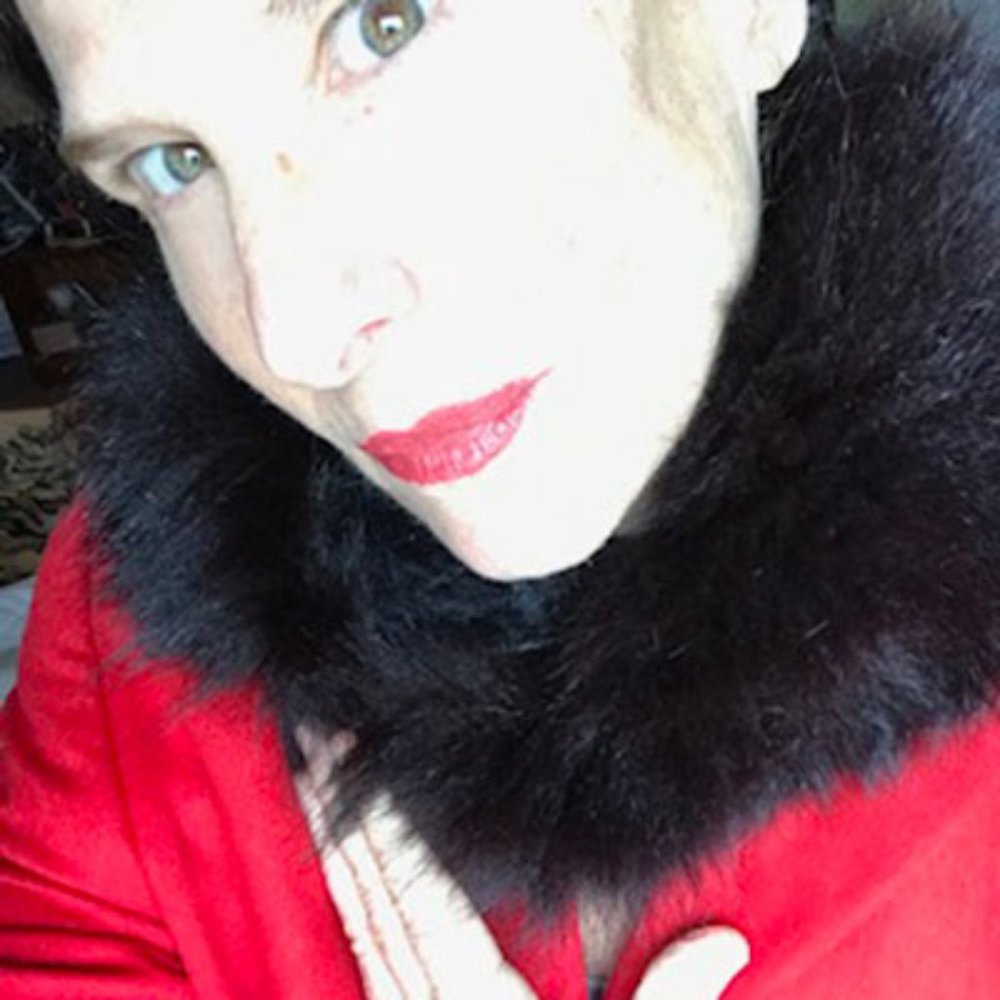 Faux black mink neck scarf